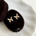 French Light Luxury Butterfly Micro Pave Zircon Copper Stud Earrings