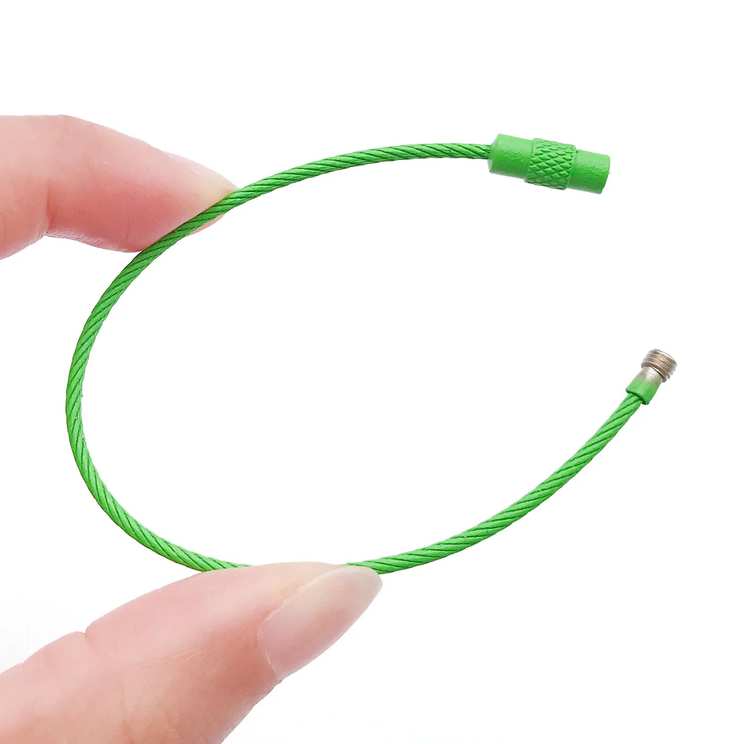 Zinc Alloy Color Enamel Screw Lock Wire Rope Key Ring Connector for DIY Bag Charm Keychain