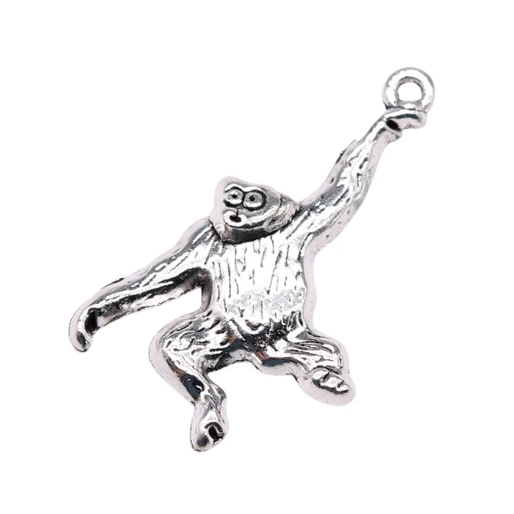 36x21mm 1.9g Multicolor Zinc Alloy Monkey Charm Pendant for Cute Animal Necklace Bracelet Making