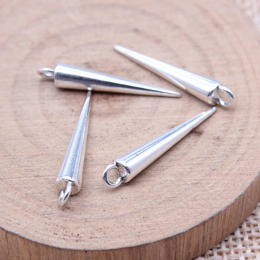 4x25mm 1g Multicolor Zinc Alloy Cone Charm Pendant for DIY Necklace Bracelet Jewelry Making