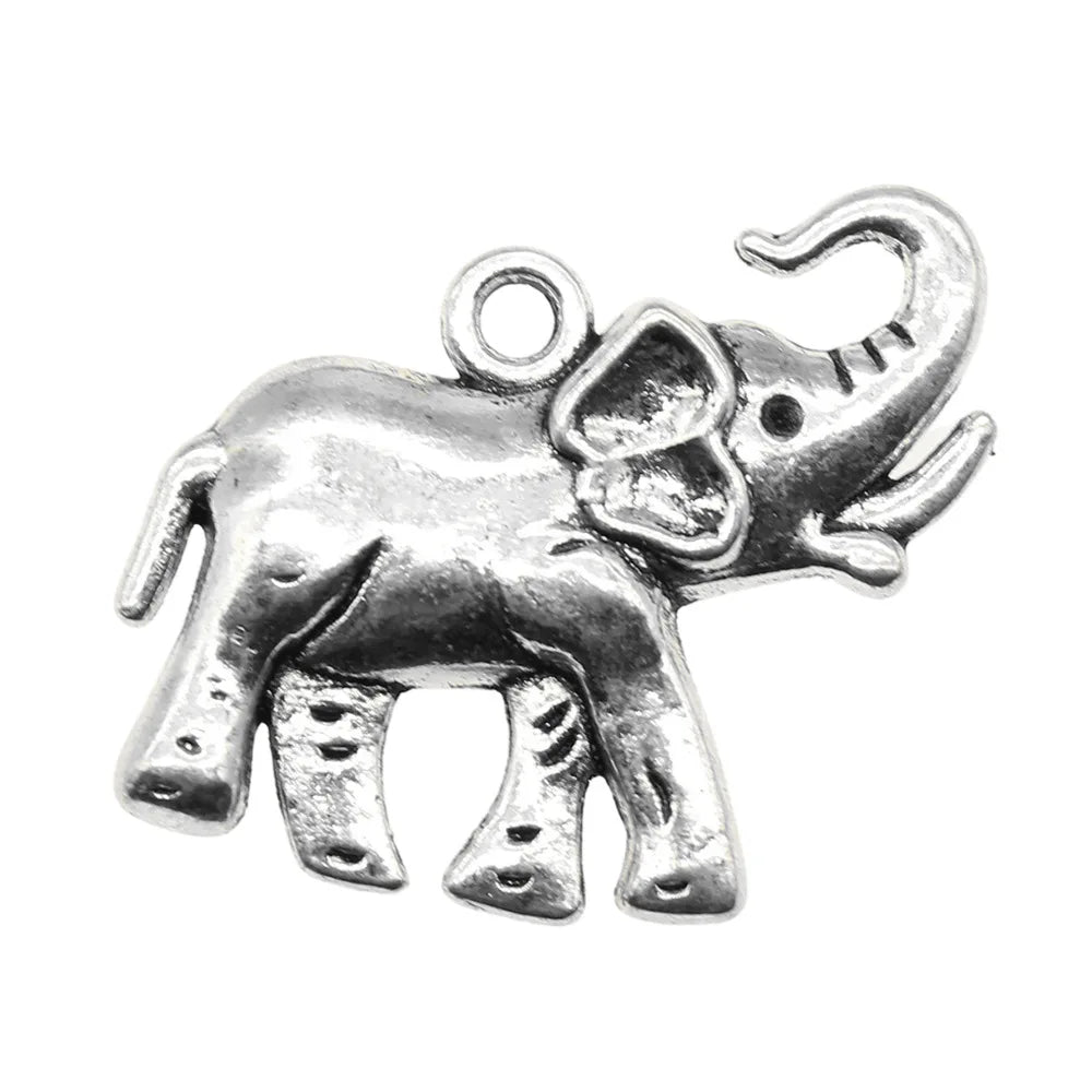33x30mm 10g Antique Silver Zinc Alloy Elephant Charm Pendant for DIY Necklace Bracelet Making