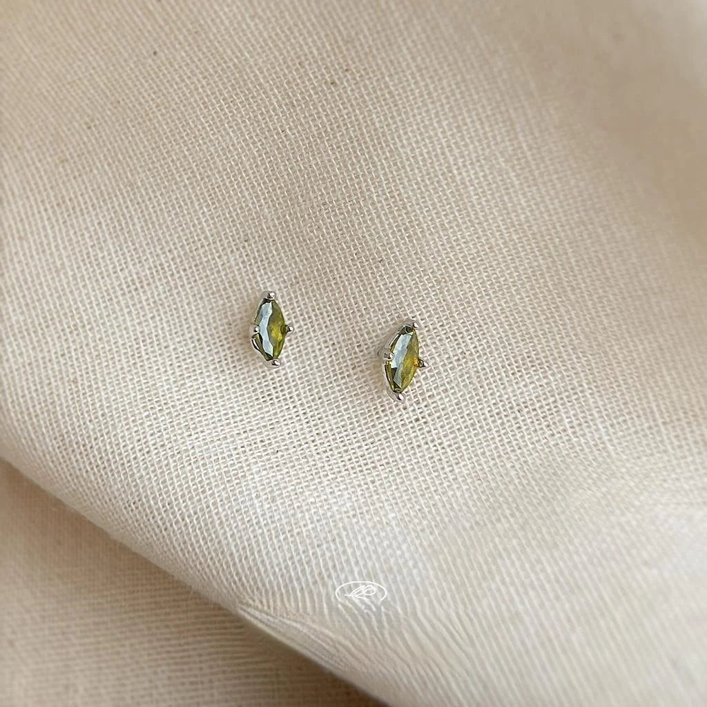 Forest Style Olive Green Zircon Flower Geometric Copper Drop Earrings For Women