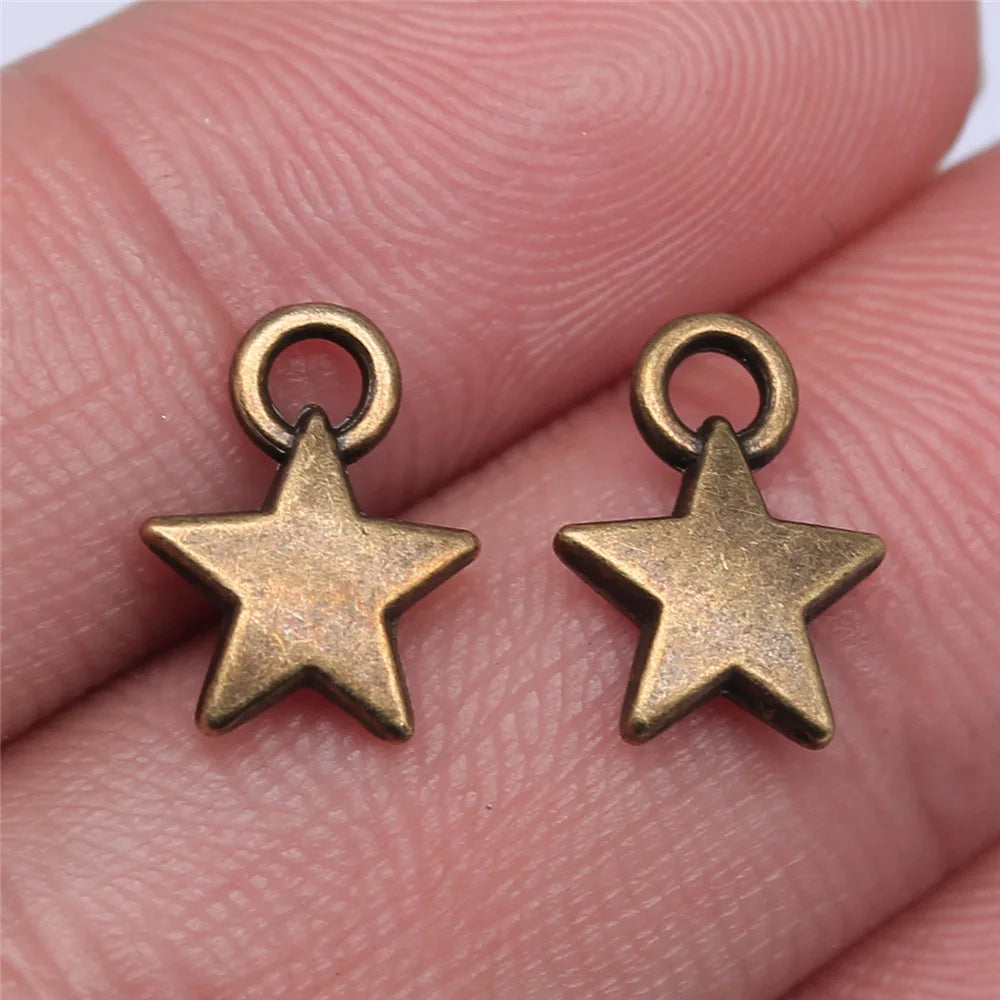 9mm 0.5g Multicolor Zinc Alloy Small Star Charm Pendant for DIY Necklace Bracelet Jewelry Making