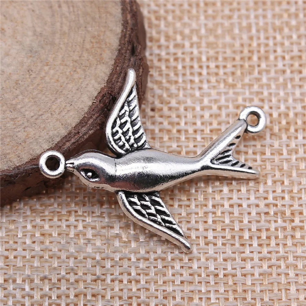 37x29mm 1.9g Multi Color Zinc Alloy Bird Connector Charm for DIY Bracelet Necklace Jewelry Making