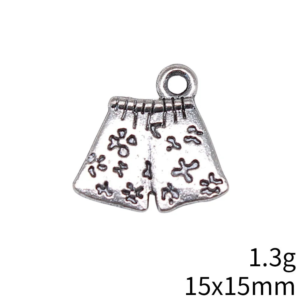 15x15mm 1.3g Multicolor Zinc Alloy Shorts Pants Charm Pendant for DIY Jewelry and Clothing Accessories