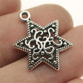23x17mm 1.3g Antique Silver Zinc Alloy Six-Point Star Charm Pendant for DIY Jewelry Making
