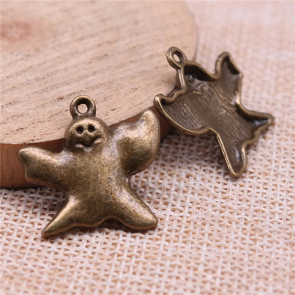 24x23mm 1.8g Multicolor Zinc Alloy Halloween Ghost Charm Pendant for DIY Necklace Bracelet Jewelry Making