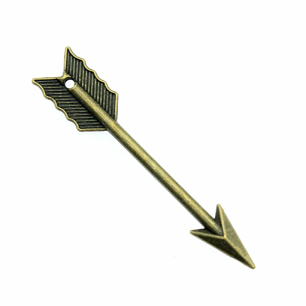 63mm 3.7g Multicolor Zinc Alloy Bow and Arrow Charm Pendant for DIY Bracelet Necklace Making