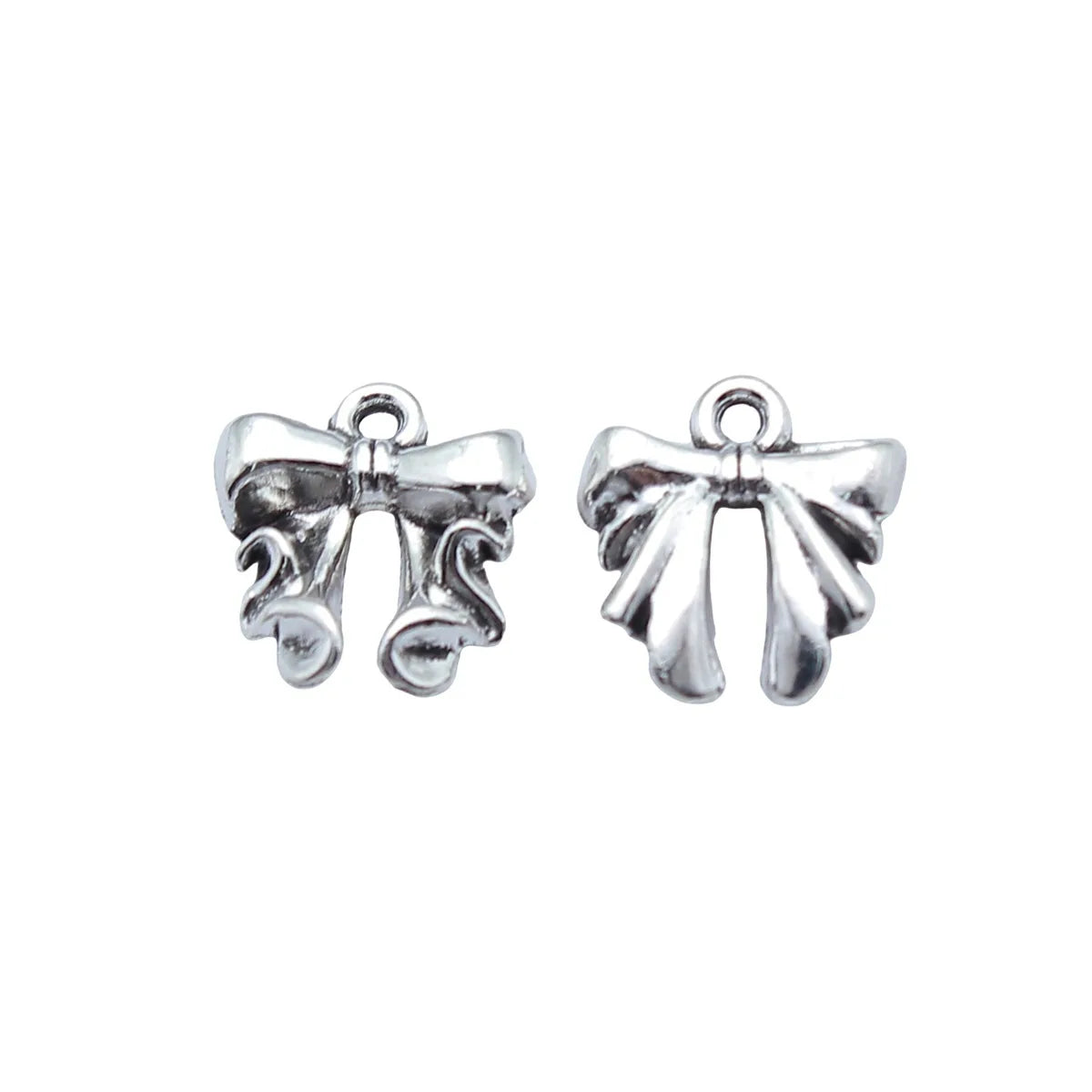 13x12mm 0.99g Antique Silver Zinc Alloy Bowknot Butterfly Charm Pendant for DIY Bracelet Necklace Jewelry
