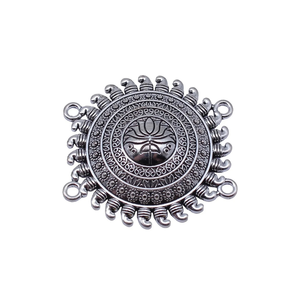 41x39mm 6.9g Antique Silver Zinc Alloy Four-Hole Connector Charm for Body Chain Waist Chain Making