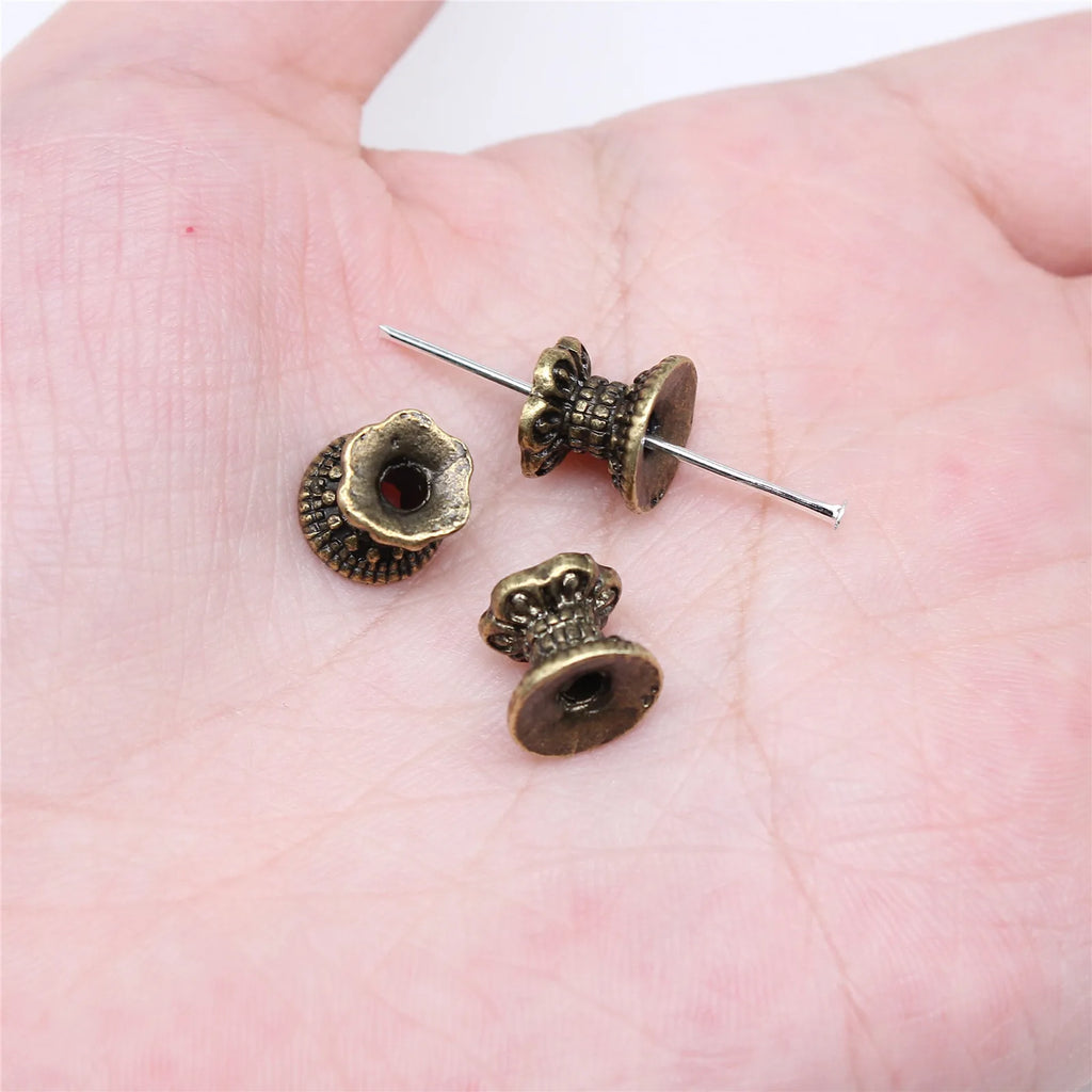 8x9.5mm 1.7g Multicolor Zinc Alloy Double Sided Flower Spacer Beads for DIY Bracelet Necklace Making