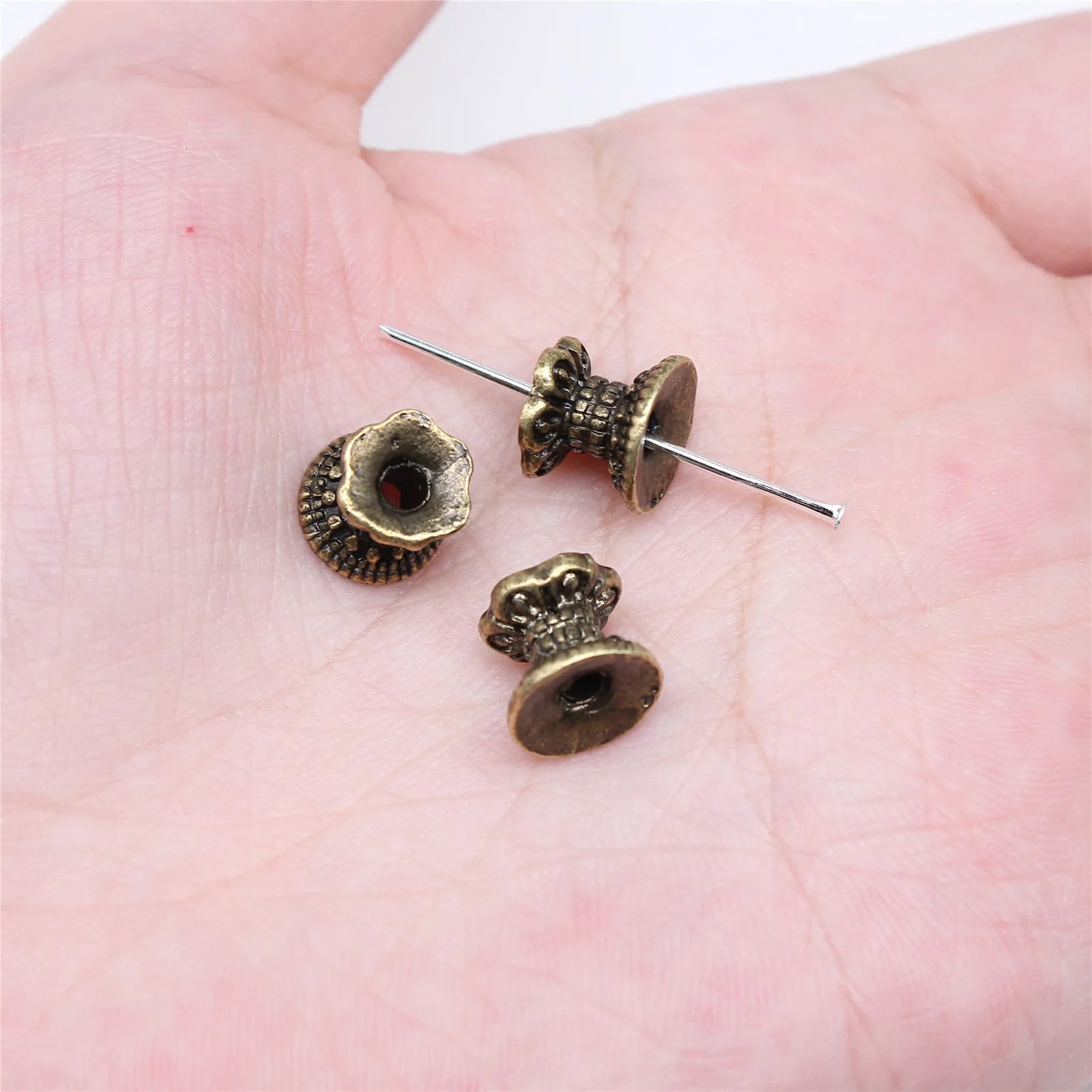 8x9.5mm 1.7g Multicolor Zinc Alloy Double Sided Flower Spacer Beads for DIY Bracelet Necklace Making
