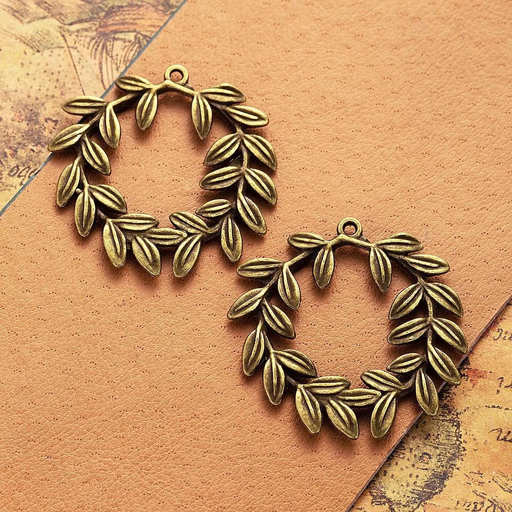 40x39MM Zinc Alloy Leaf Hollow Charm Pendant for DIY Necklace Bracelet Jewelry Making