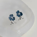 Premium Copper Enamel Flower Bird Stud Earrings Forest Style Hong Kong Fashion Jewelry