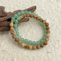 Natural Stone Picture Jasper Green Aventurine Double Layer Bracelet New Chinese Geometric Ring Style For Women
