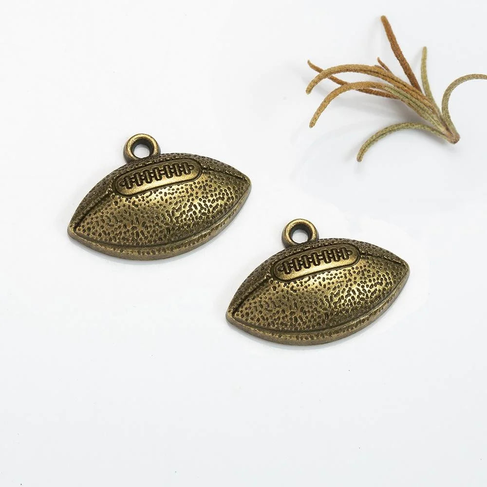 24x17MM Antique Silver Zinc Alloy Football Charm Pendant for DIY Necklace Bracelet Jewelry Making