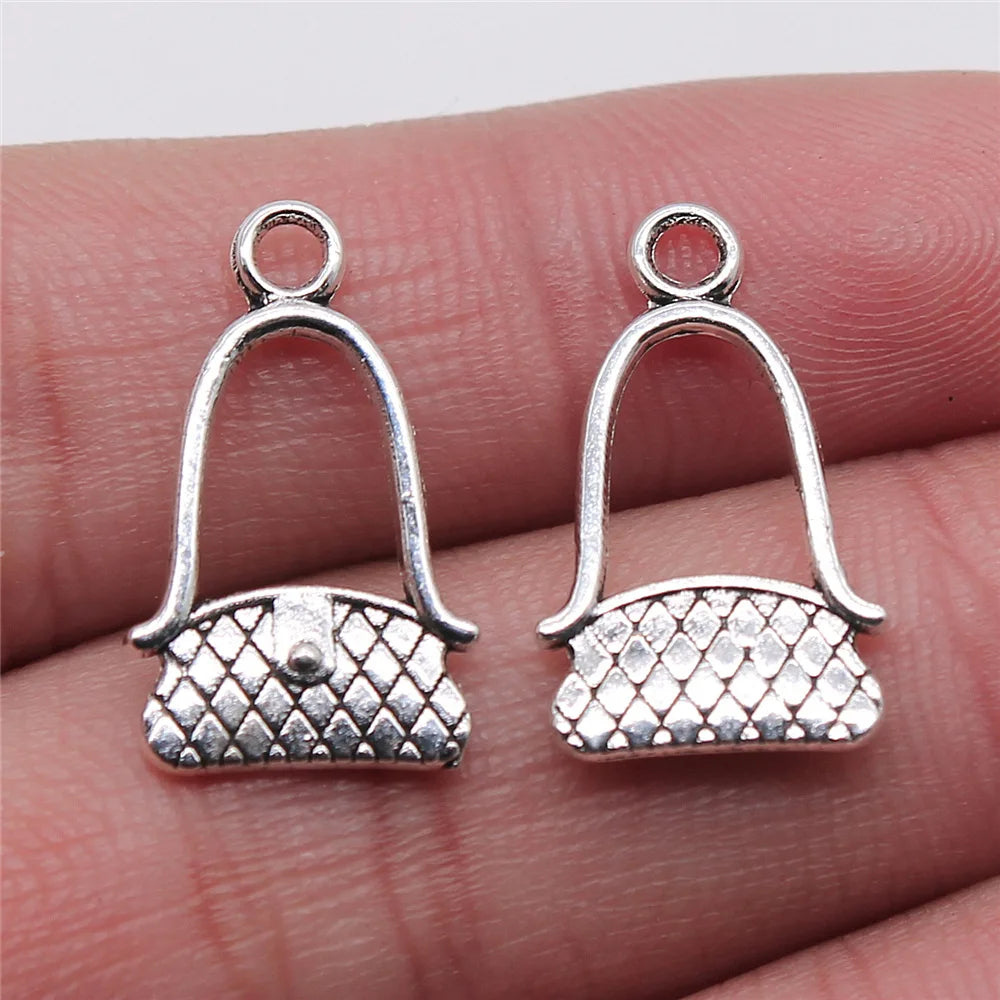 12x20mm 0.8g Multi-Color Zinc Alloy Ladies Handbag Charm Pendant for Necklace Bracelet DIY Jewelry Making