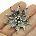 50x45mm 8.1g Antique Silver Zinc Alloy Flower Charm Pendant for DIY Handmade Jewelry Making