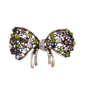 Elegant Bowknot Alloy Rhinestone Brooch With Multicolor Crystals, Women's Lapel Pin Corsage Gift