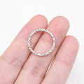 19x19mm 0.72g Multicolor Zinc Alloy Hammered Round Ring Charm Pendant for DIY Jewelry Making
