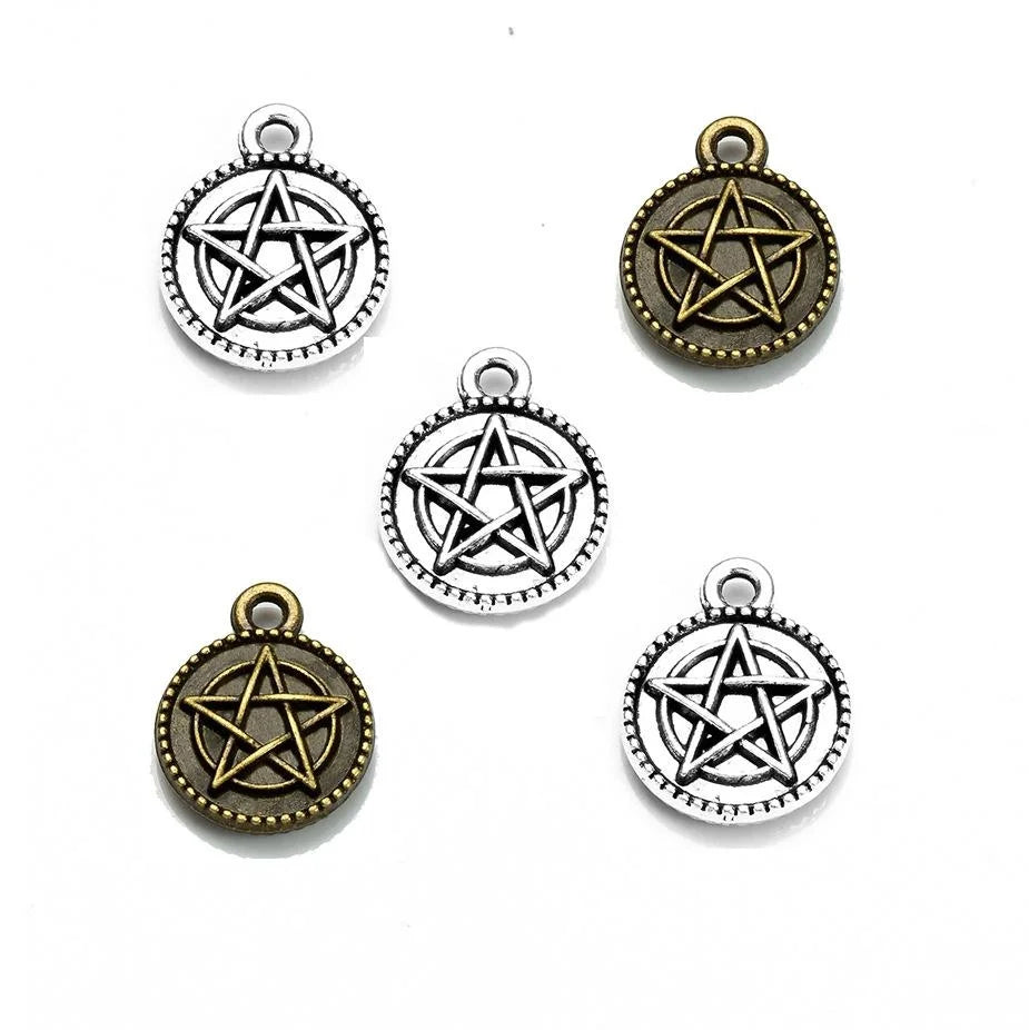 12MM Antique Silver Zinc Alloy Double Sided Charm Pendant for DIY Necklace Bracelet Jewelry Making