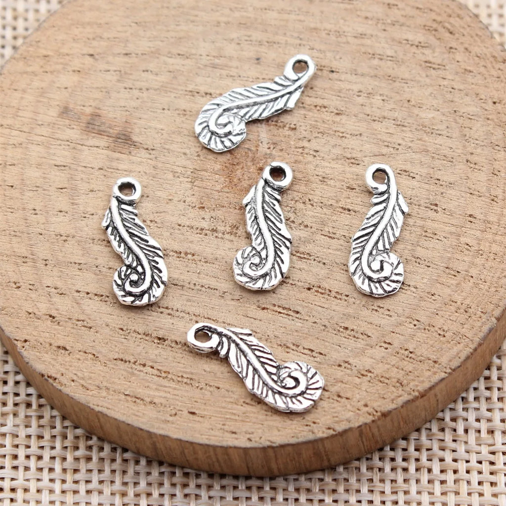 16x6.1mm 0.36g Antique Silver Zinc Alloy Leaf Charm Pendant for DIY Bracelet Necklace Jewelry Making