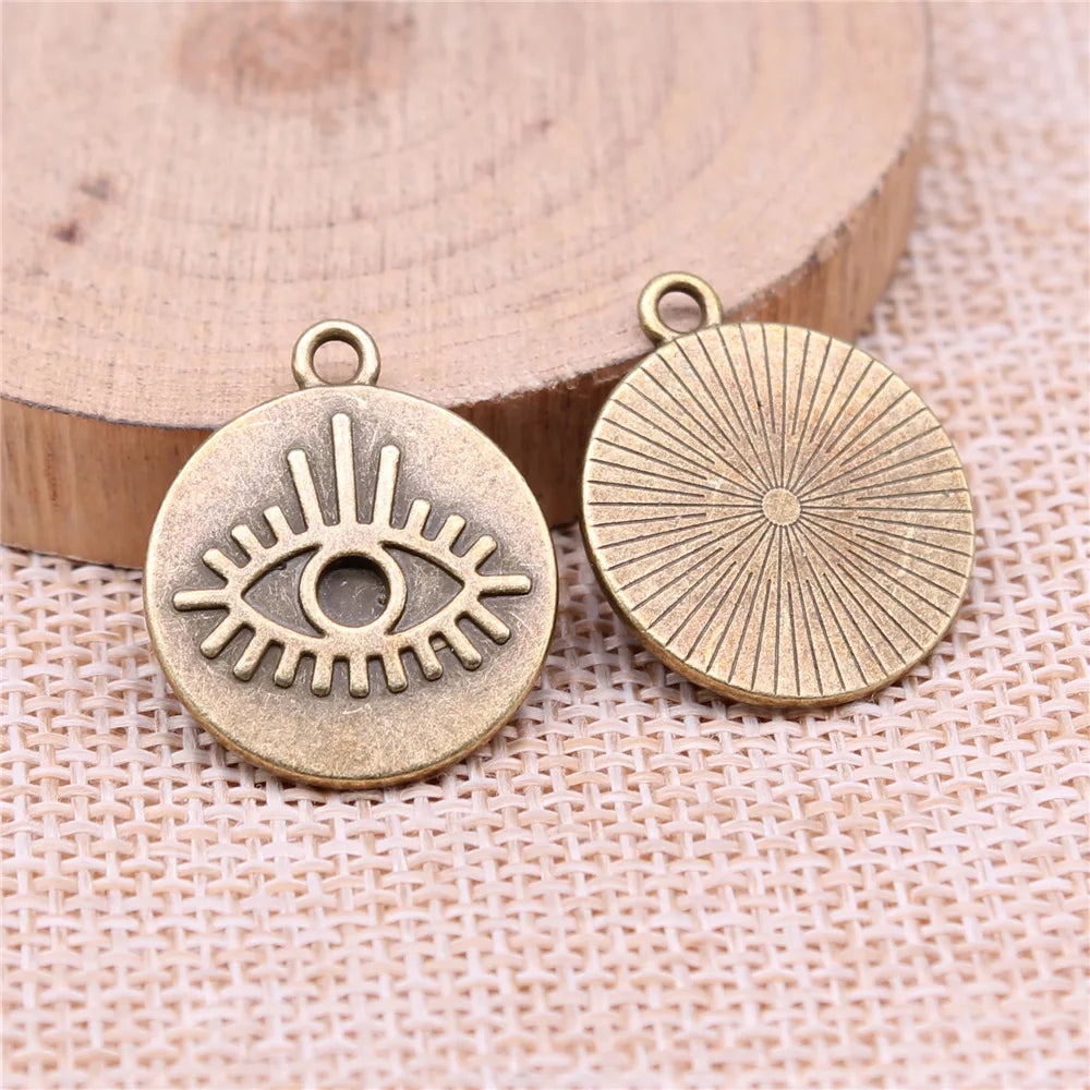 23x20mm 3.2g Multicolor Zinc Alloy Eye Charm Pendant for DIY Earring Bracelet Necklace Jewelry Making