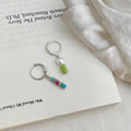 Sweet Asymmetric Shell Beaded Tassel Drop Earrings Colorful Geometric Ear Jewelry