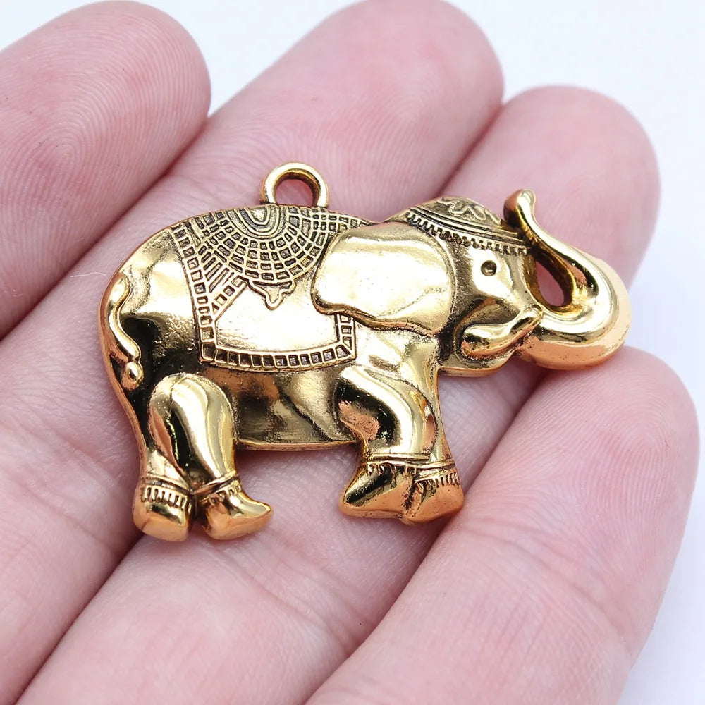 27x40mm 5.5g Multicolor Zinc Alloy Elephant Charm Pendant for DIY Necklace Bracelet Jewelry Making