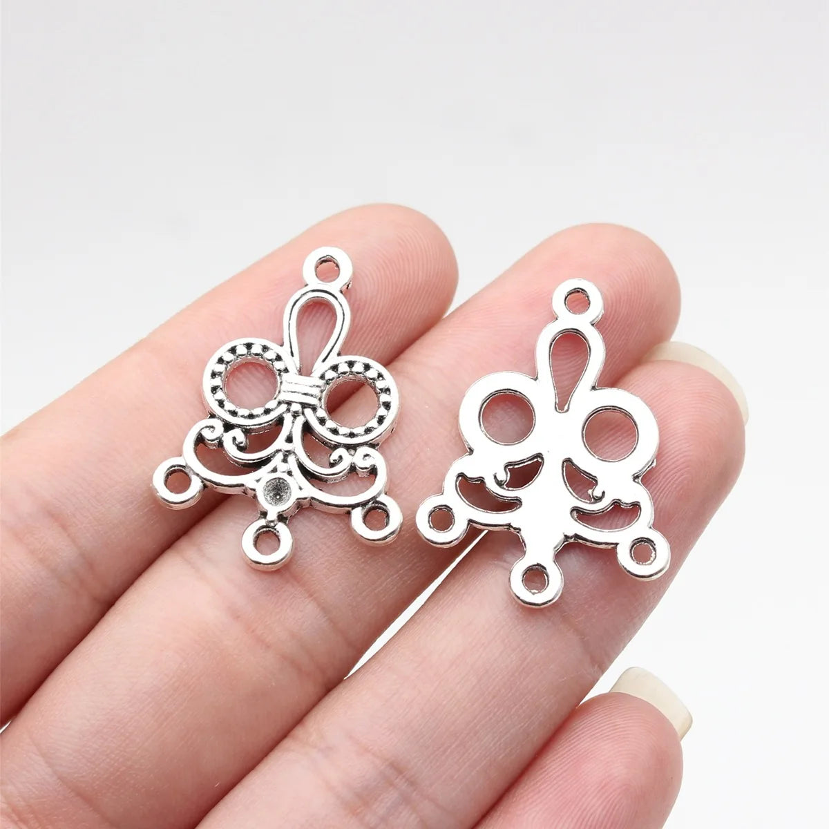 29x21mm 1.95g Multicolor Zinc Alloy Earring Connector Charm for DIY Handmade Dangle Earring Making