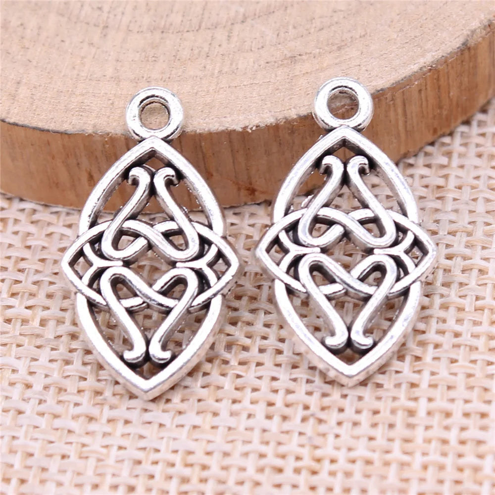 25x14mm 1.38g Multicolor Zinc Alloy Celtic Knot Charm Pendant for DIY Necklace Bracelet Making