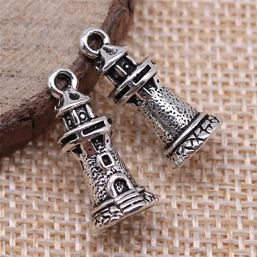 20x9mm 1.9g Multicolor Zinc Alloy Lighthouse Charm Pendant for DIY Necklace Bracelet Jewelry Making