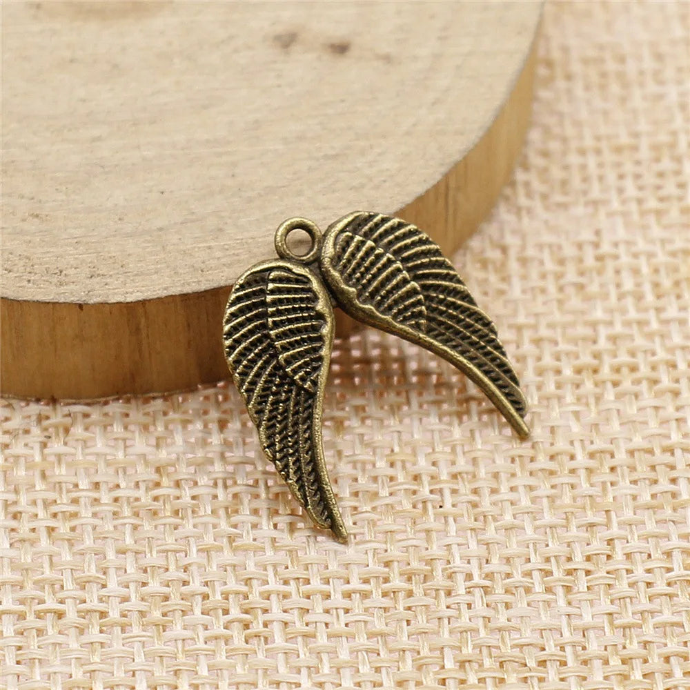 21x19mm 1.2g Multicolor Zinc Alloy Double Wings Charm Pendant for DIY Necklace Bracelet Jewelry Making