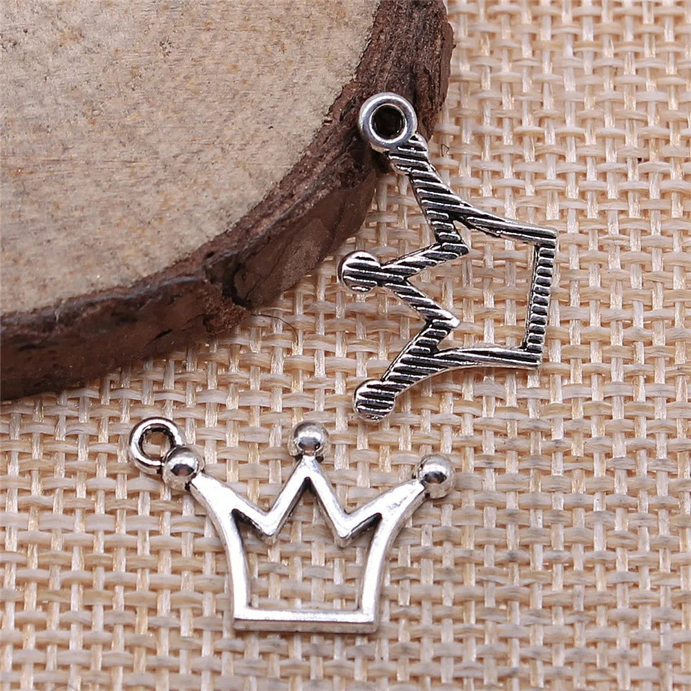 20x13mm 0.7g Zinc Alloy Small Crown Charm Pendant for DIY Necklace Bracelet Jewelry Making