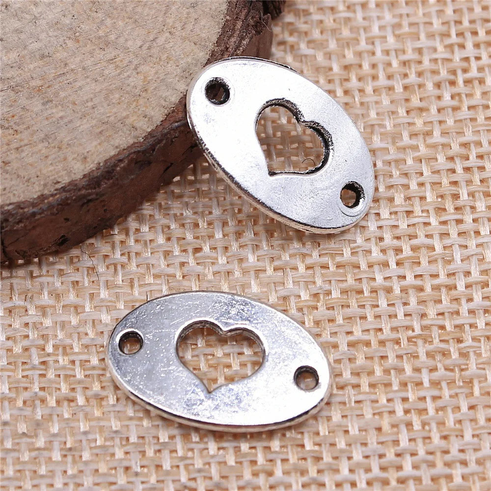 13x20mm 1.6g Multicolor Zinc Alloy Heart Connector Charm for DIY Bracelet Necklace Making