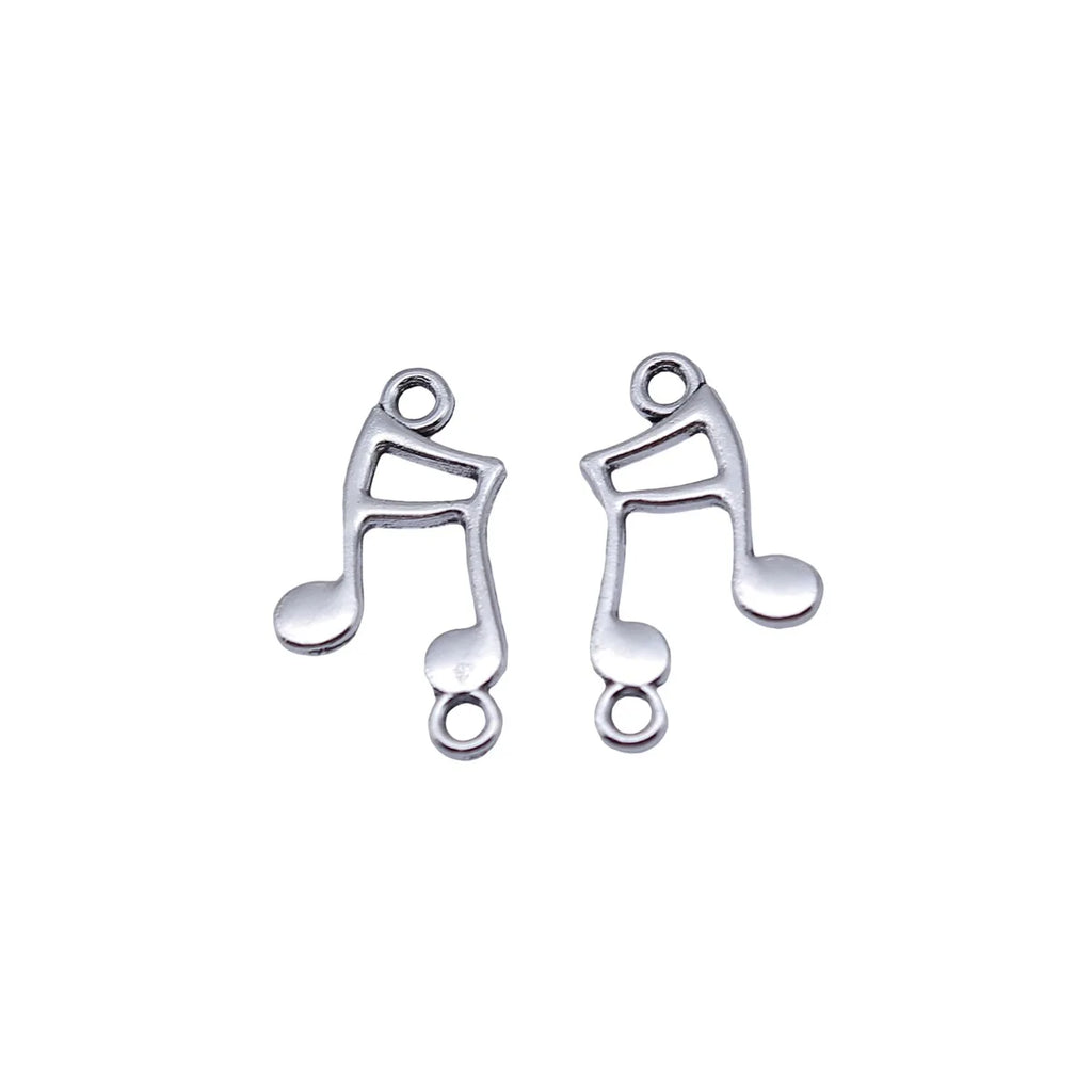 20x11mm 0.59g Antique Silver Zinc Alloy Music Note Connector Charm for DIY Bracelet Earrings Jewelry