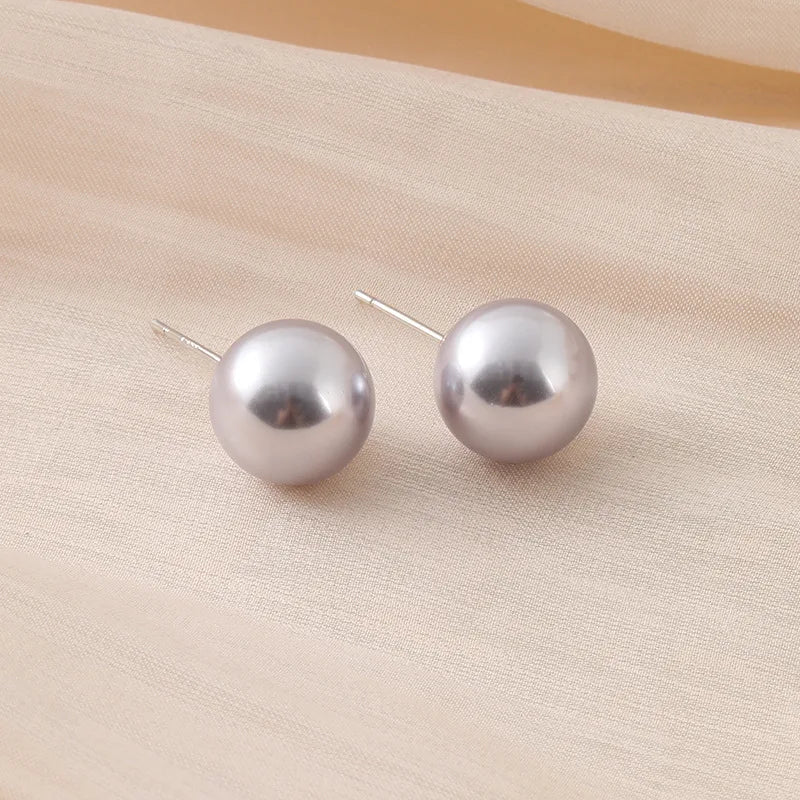 Elegant Spiral Coil Alloy Light Purple Pearl Stud & Clip On No Piercing Versatile Fashion Earrings