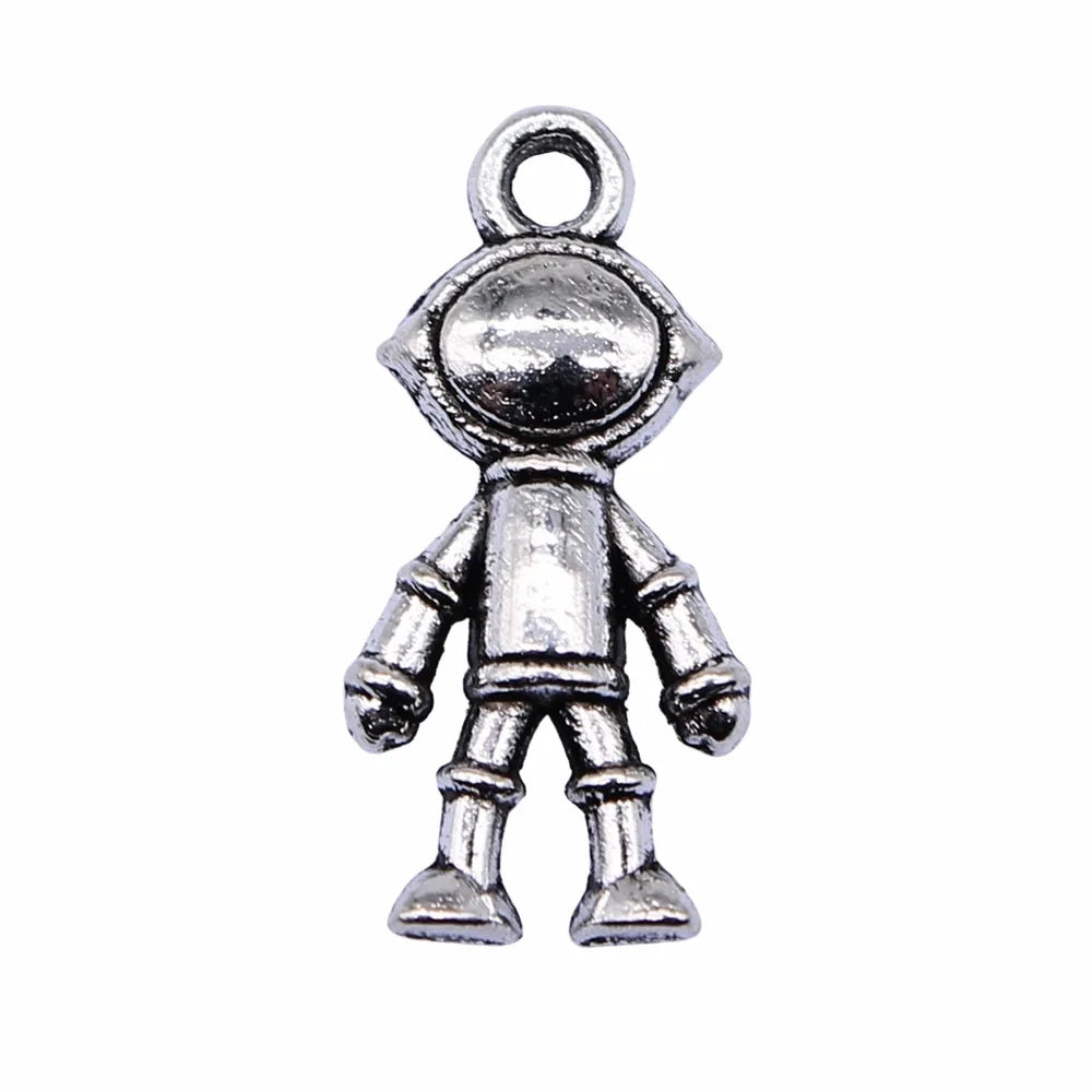 18x9mm 1g Antique Silver Zinc Alloy Astronaut Charm Pendant for DIY Space Theme Jewelry