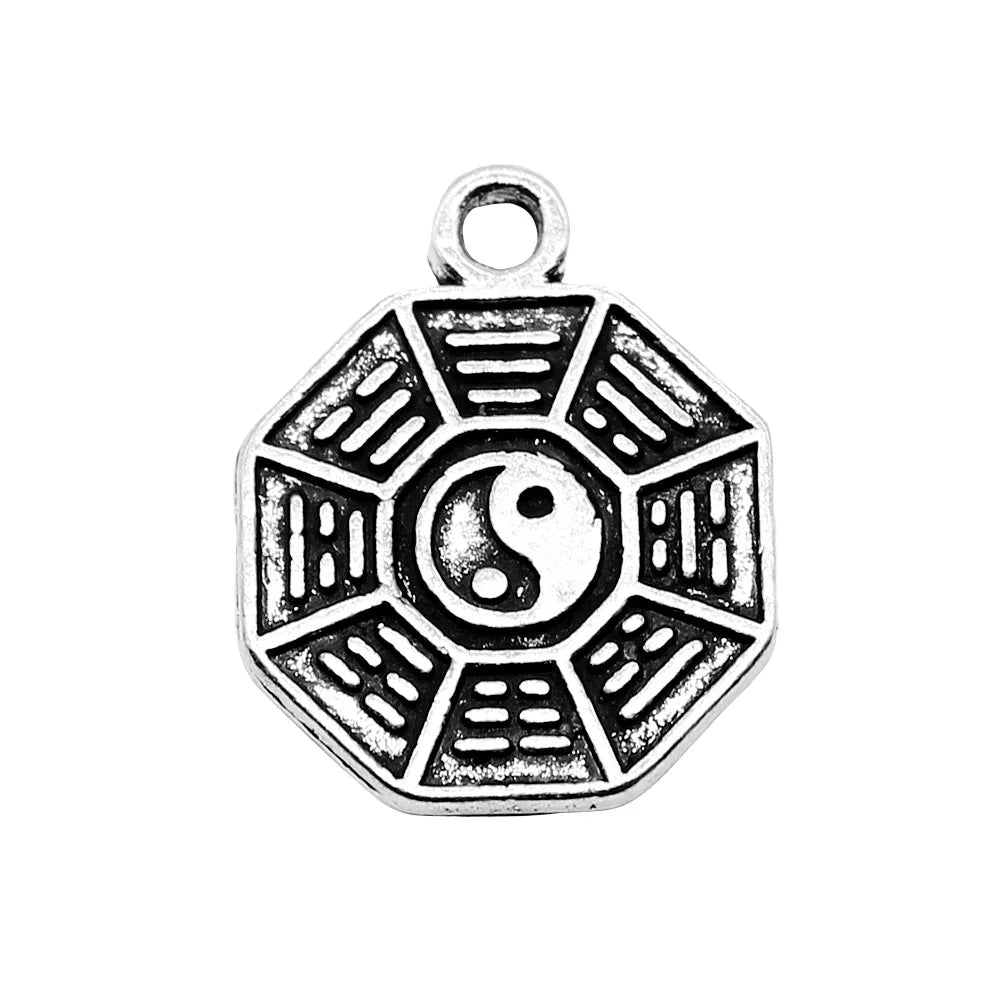 16x13mm 1g Multicolor Zinc Alloy Tai Chi Charm Pendant for DIY Bracelet Necklace Jewelry Making