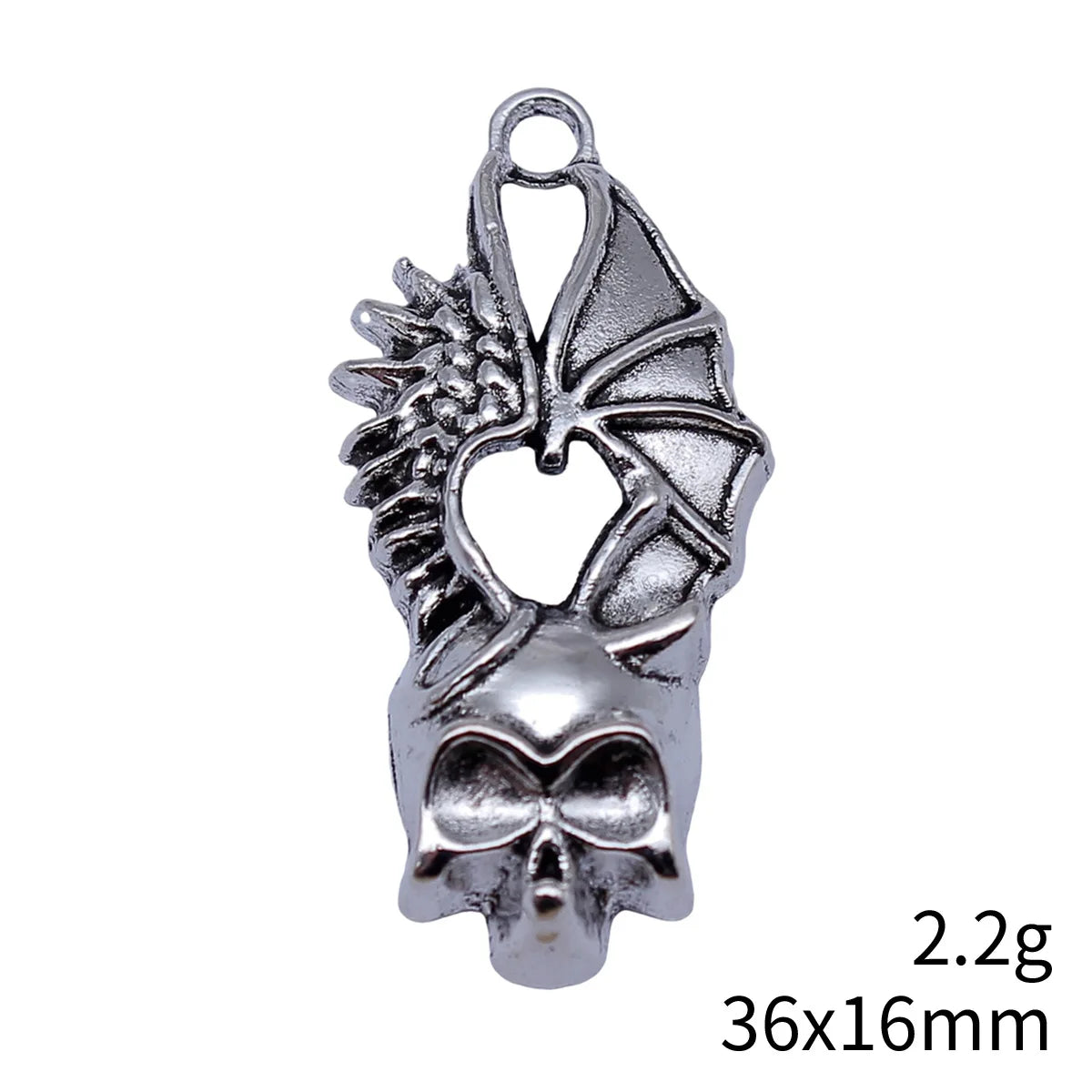 36x16mm 2.2g Multicolor Zinc Alloy Demon Bat Skull Charm Pendant for DIY Gothic Jewelry Making