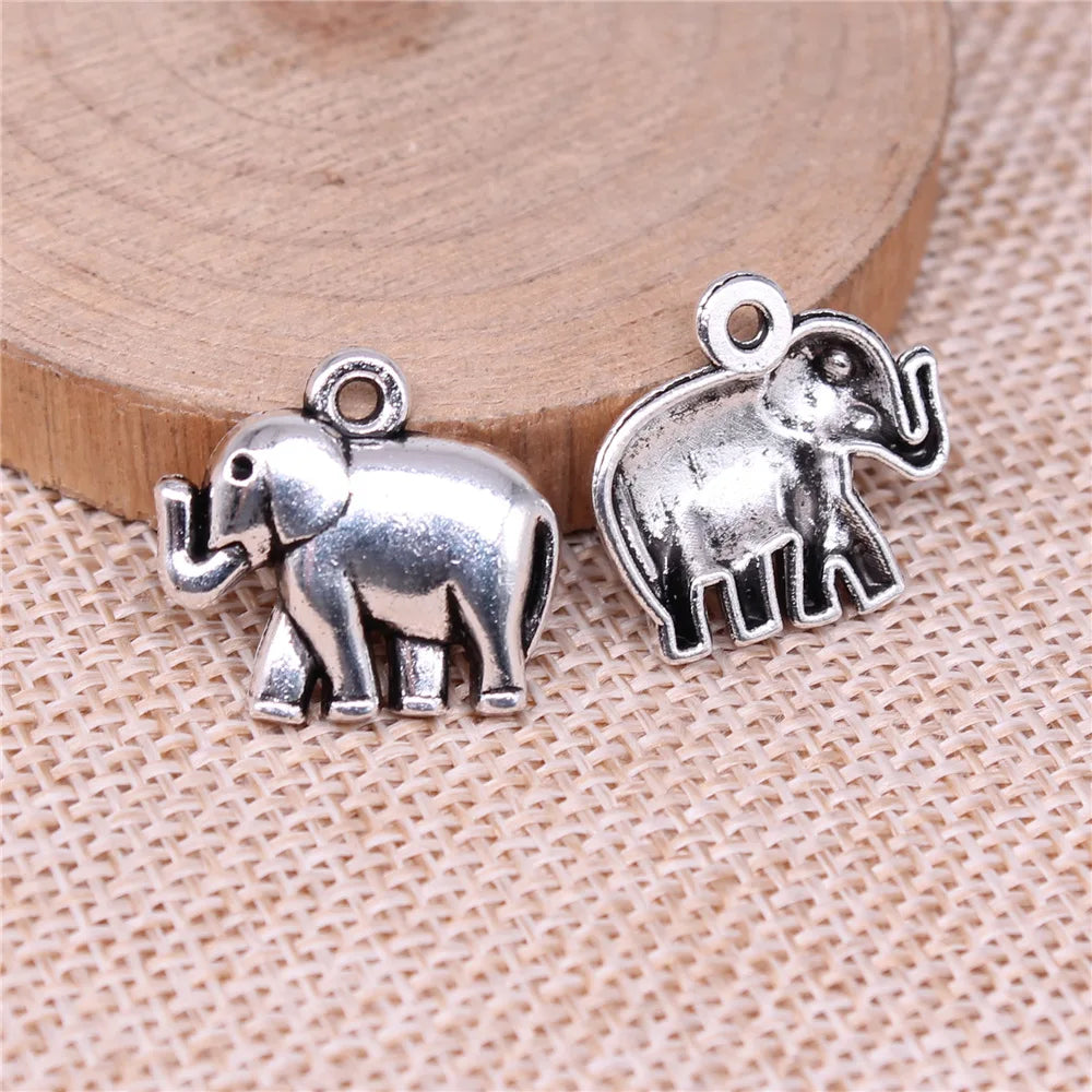 20x18mm 2g Multicolor Zinc Alloy Elephant Charm Pendant for DIY Necklace Bracelet Jewelry Making