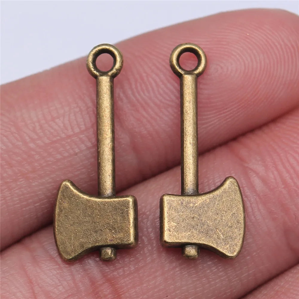 24x9mm 1.2g Multicolor Zinc Alloy Axe Charm Pendant for DIY Necklace Bracelet Jewelry Making