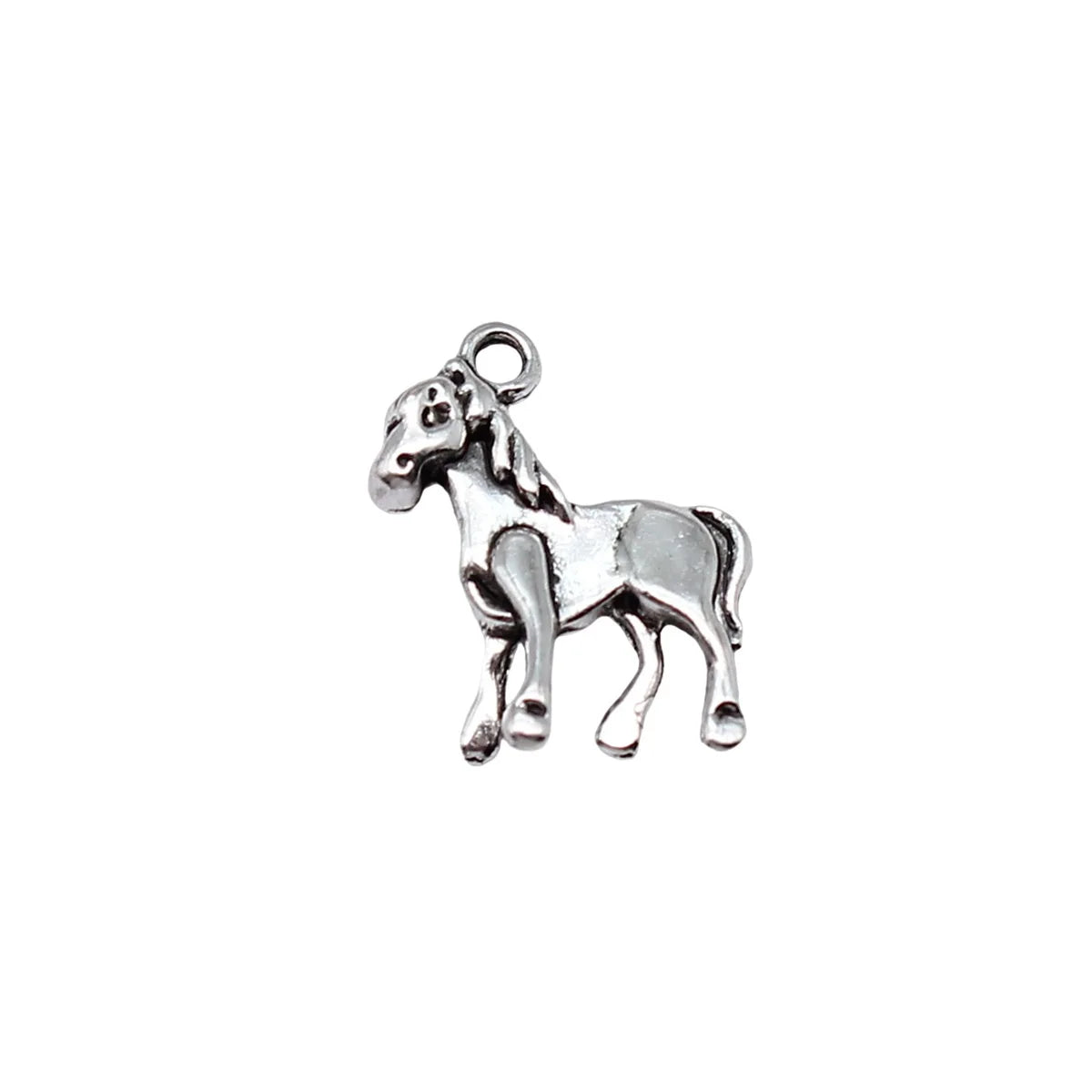 17x15mm 1.3g Antique Silver Zinc Alloy Foal Charm Pendant for DIY Necklace Bracelet Making