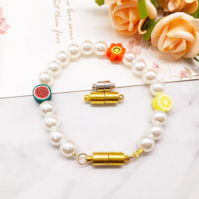 Gold Iron Cylinder Magnetic Clasp Connector for DIY Necklace Bracelet Jewelry Making