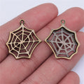 25x22mm 1.6g Multicolor Zinc Alloy Spider Web Spider Charm Pendant for DIY Necklace Bracelet Making