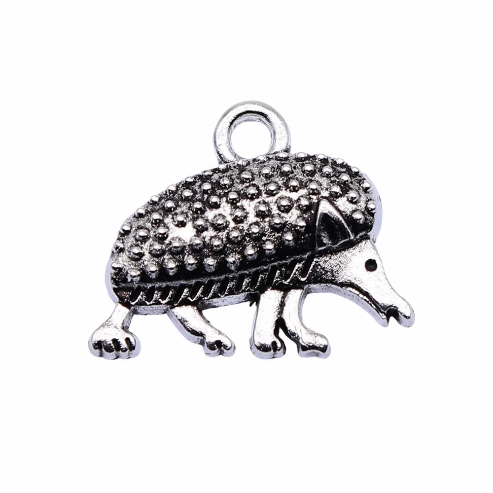 15x17mm 1.1g Antique Silver Zinc Alloy Hedgehog Charm Pendant for DIY Necklace Bracelet Jewelry Making