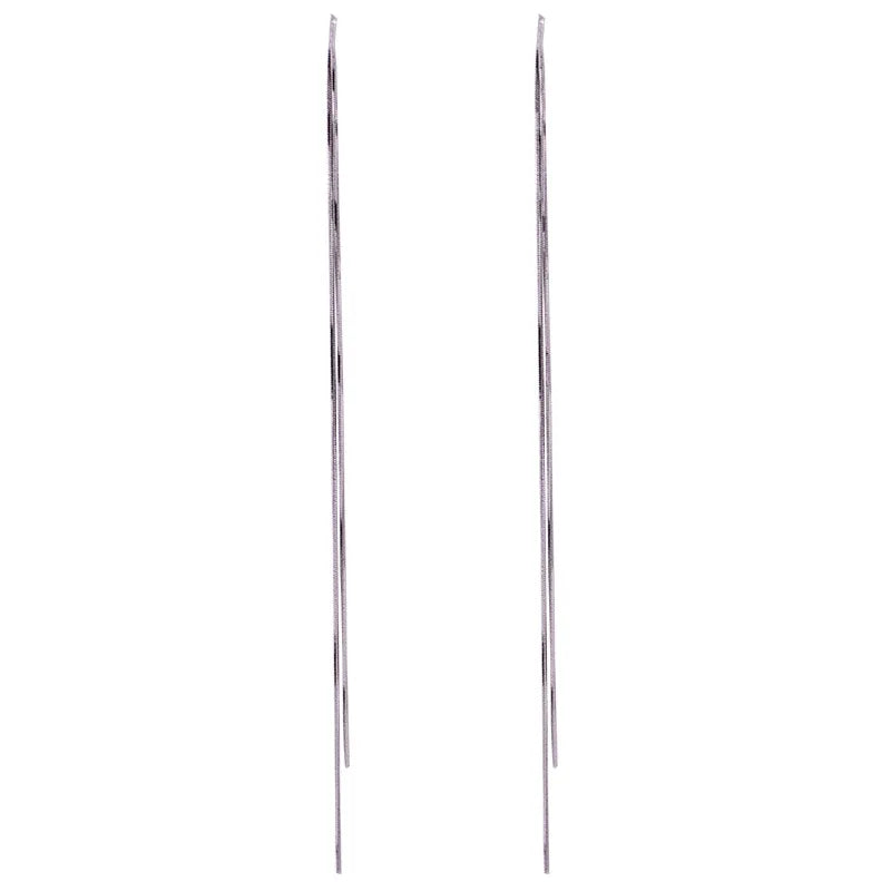 Elegant Long Silver Alloy Tassel Threader Stud & Clip On No Piercing Ear Line Drop Earrings