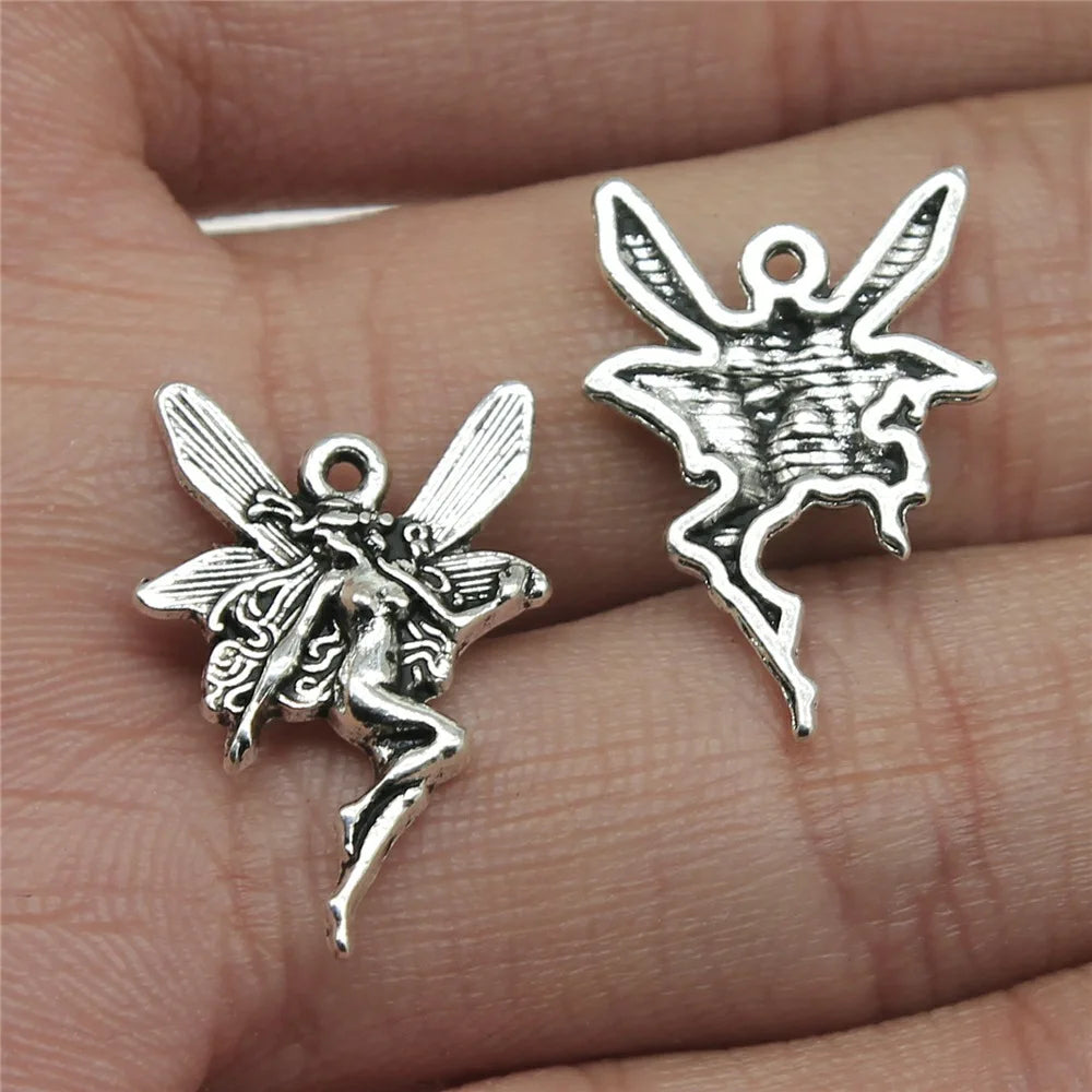 15x21mm 1g Multicolor Zinc Alloy Angel Figure Charm Pendant for DIY Necklace Bracelet Making