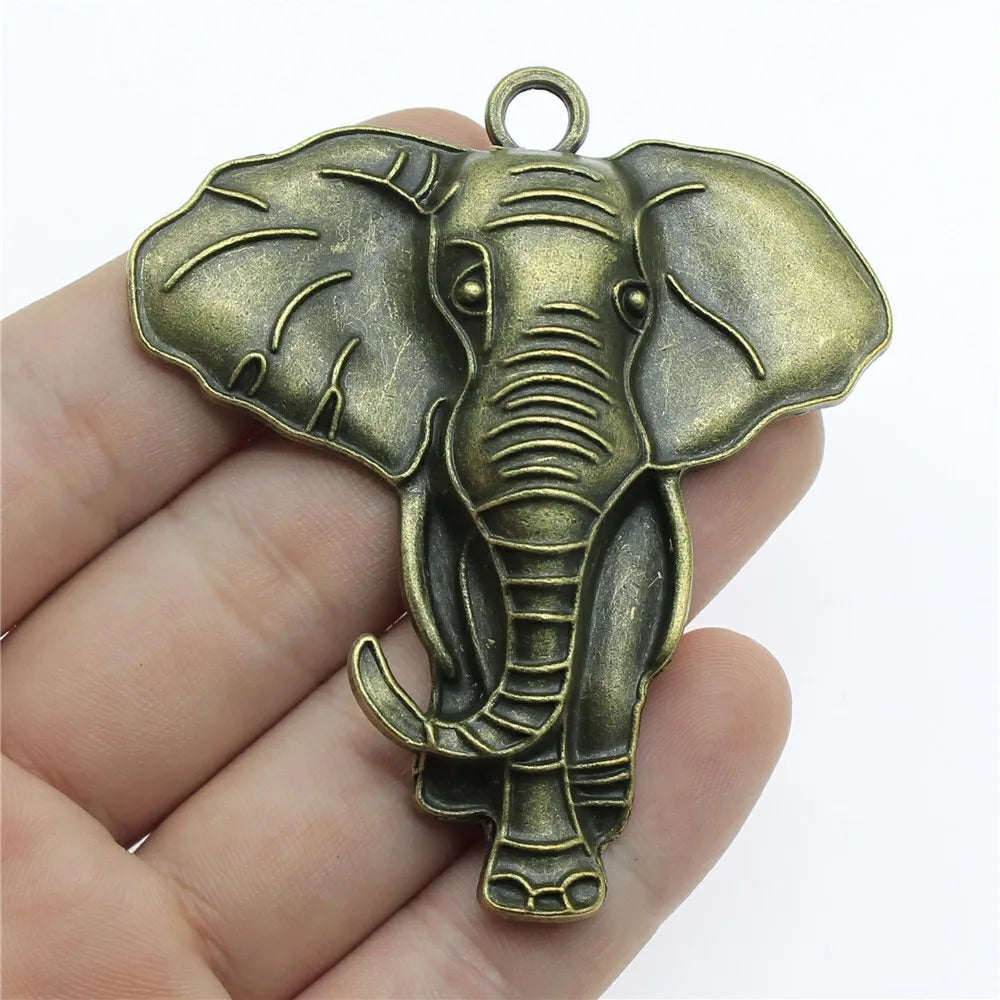 71x63mm 20.7g Multicolor Zinc Alloy Elephant Charm Pendant for DIY Statement Necklace Jewelry Making
