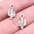 7x15mm 0.4g Antique Silver Zinc Alloy Cactus Connector Charm for DIY Bracelet Jewelry Making